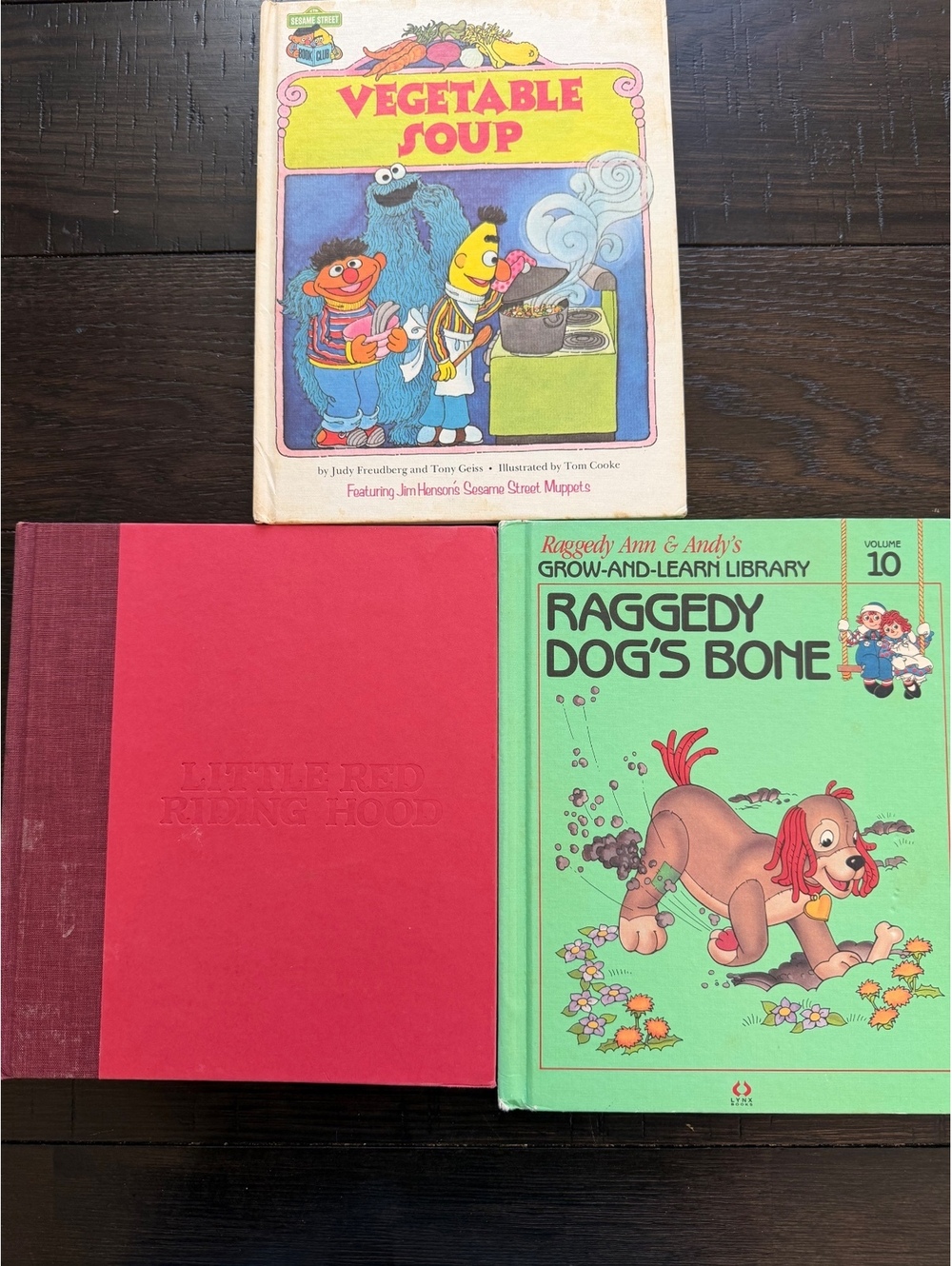Set of 3 Vintage Children's Books: Vegetable Soup, Raggedy Dog's Bone, and Lifew